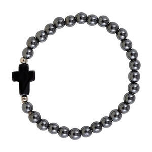 Black Cross Hematite Magnetic Bracelet